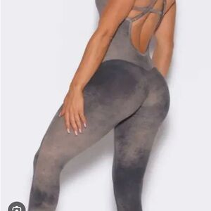 Bombshell Sportswear Gray Tie-Dye Jumpsuit Romper